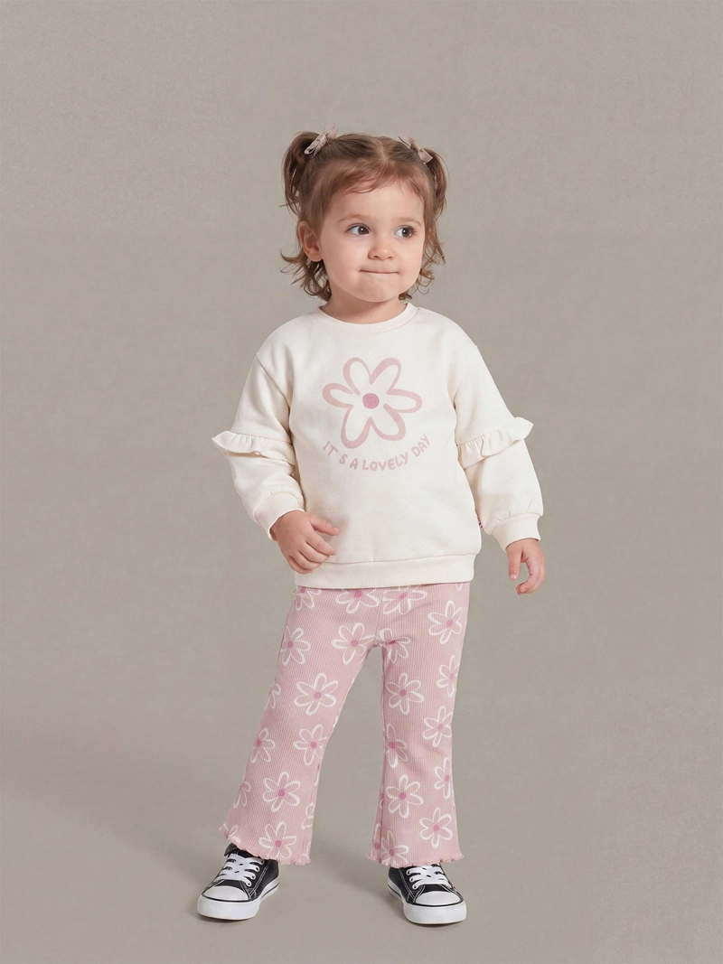 CONJUNTO NIÑA BABY HARVEST POLERÓN Y CALZA ACANALADA ANCHA - 1