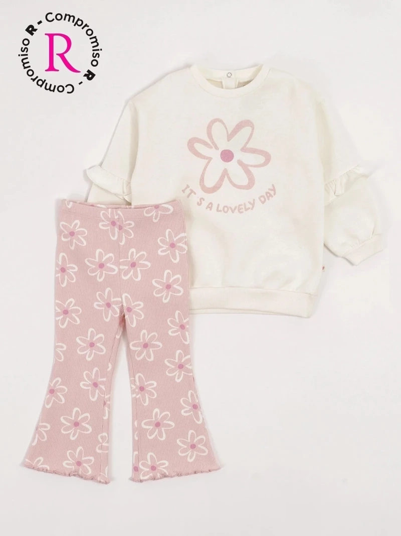 CONJUNTO NIÑA BABY HARVEST POLERÓN Y CALZA ACANALADA ANCHA - 3