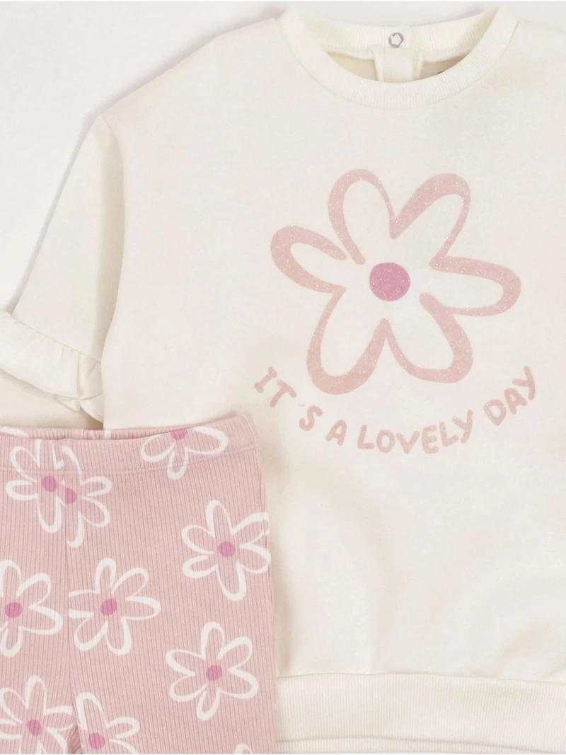 CONJUNTO NIÑA BABY HARVEST POLERÓN Y CALZA ACANALADA ANCHA - 5