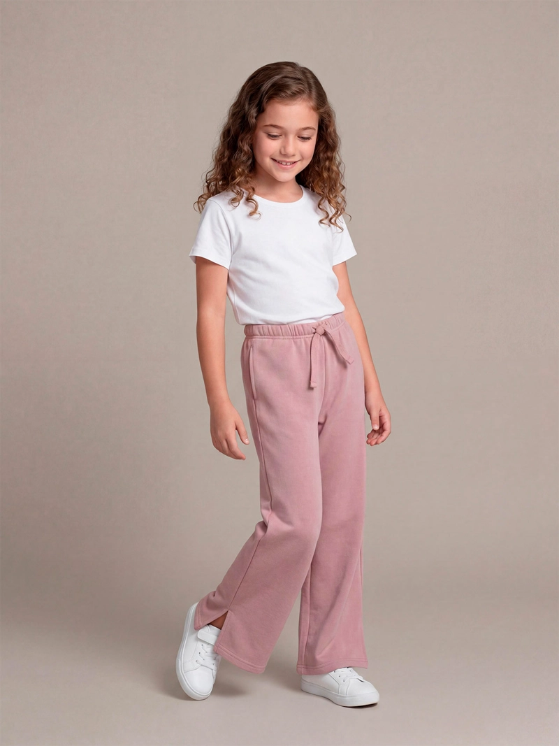 PANTALÓN DE BUZO NIÑA HARVEST ALGODÓN WIDE - 1