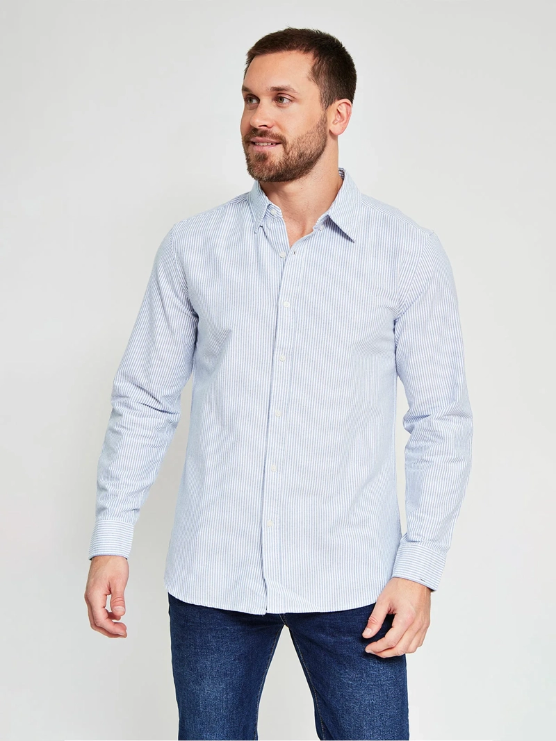 CAMISA HOMBRE MARQUIS ALGODÓN MANGA LARGA LÍNEAS - 1