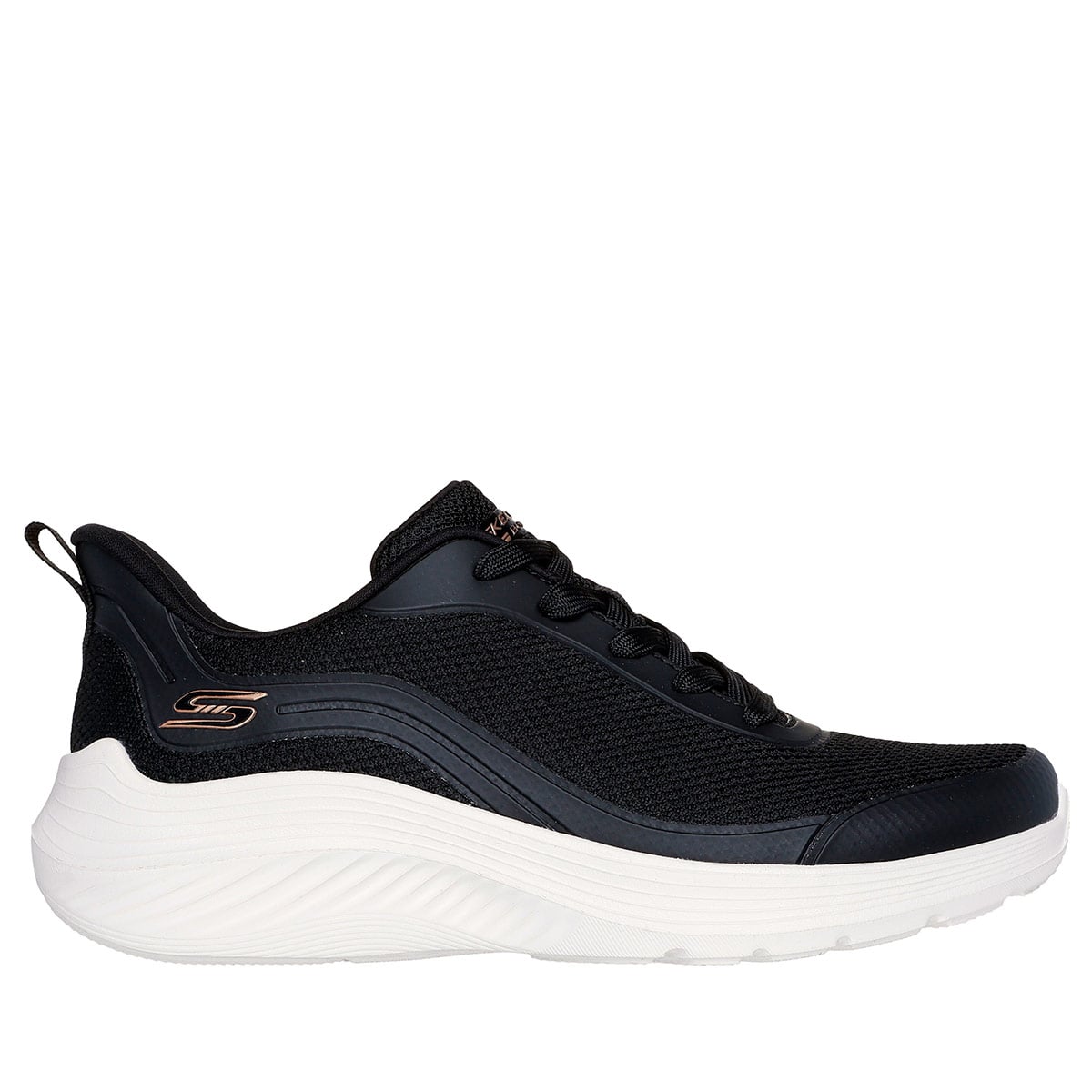 ZAPATILLAS MUJER SKECHERS CASUALES NEGRO BOBS SQUAD WAVES - 1