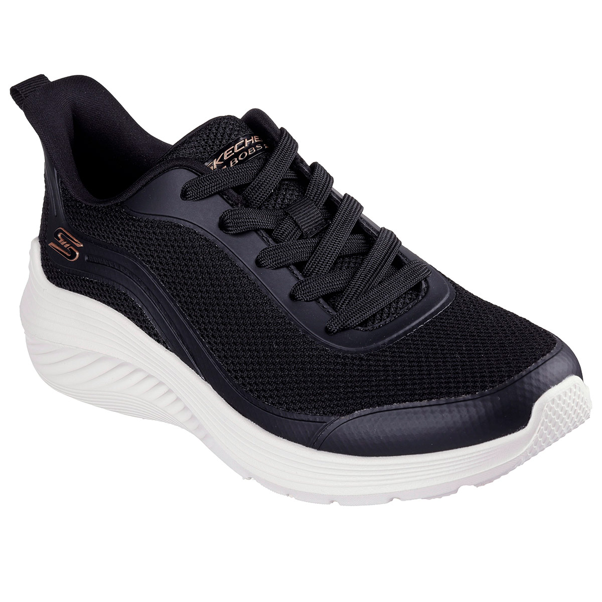 ZAPATILLAS MUJER SKECHERS CASUALES NEGRO BOBS SQUAD WAVES - 3
