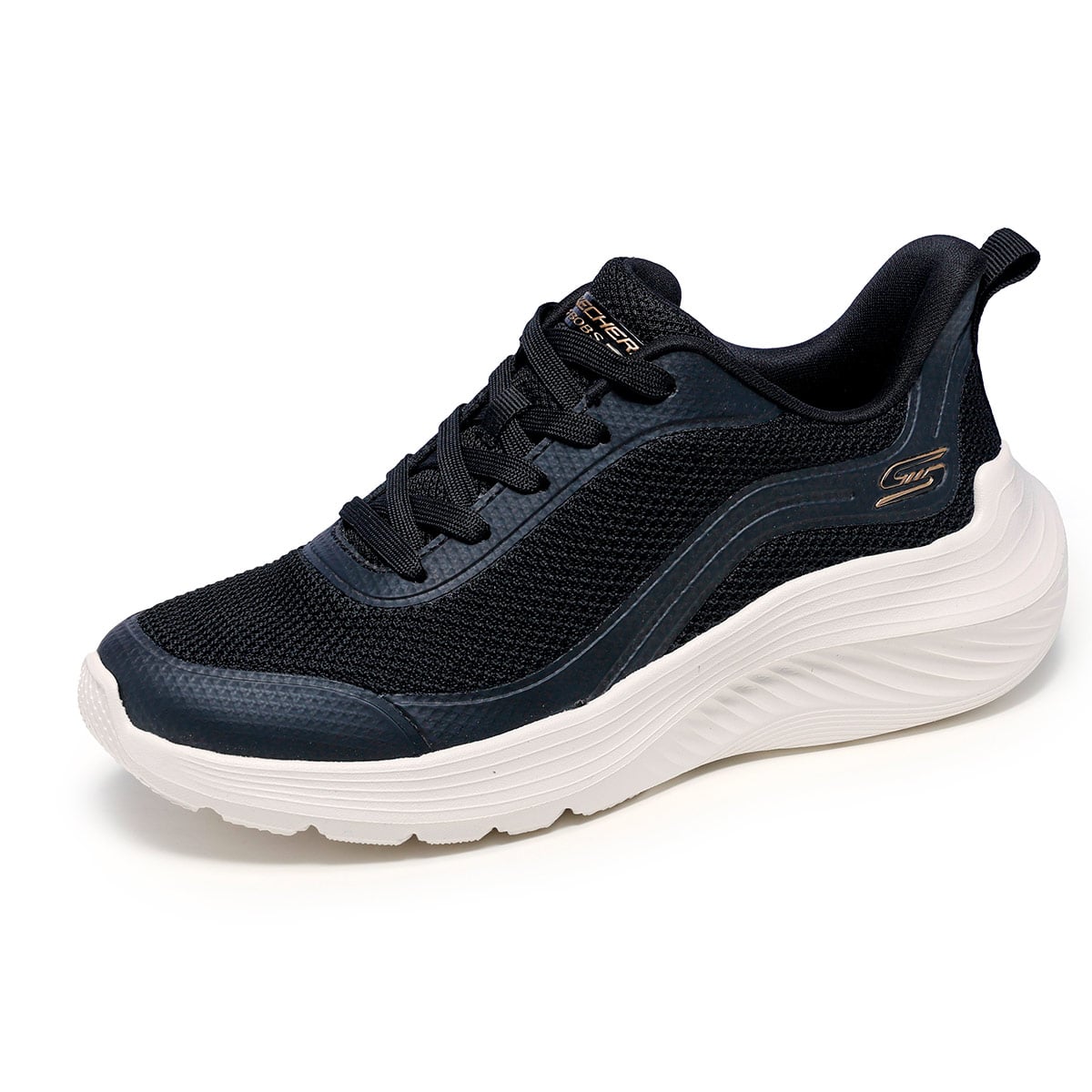ZAPATILLAS MUJER SKECHERS CASUALES NEGRO BOBS SQUAD WAVES - 4
