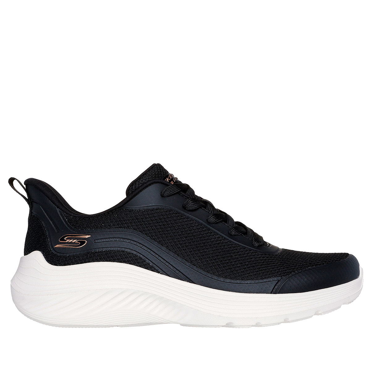 ZAPATILLAS MUJER SKECHERS CASUALES NEGRO BOBS SQUAD WAVES - 1