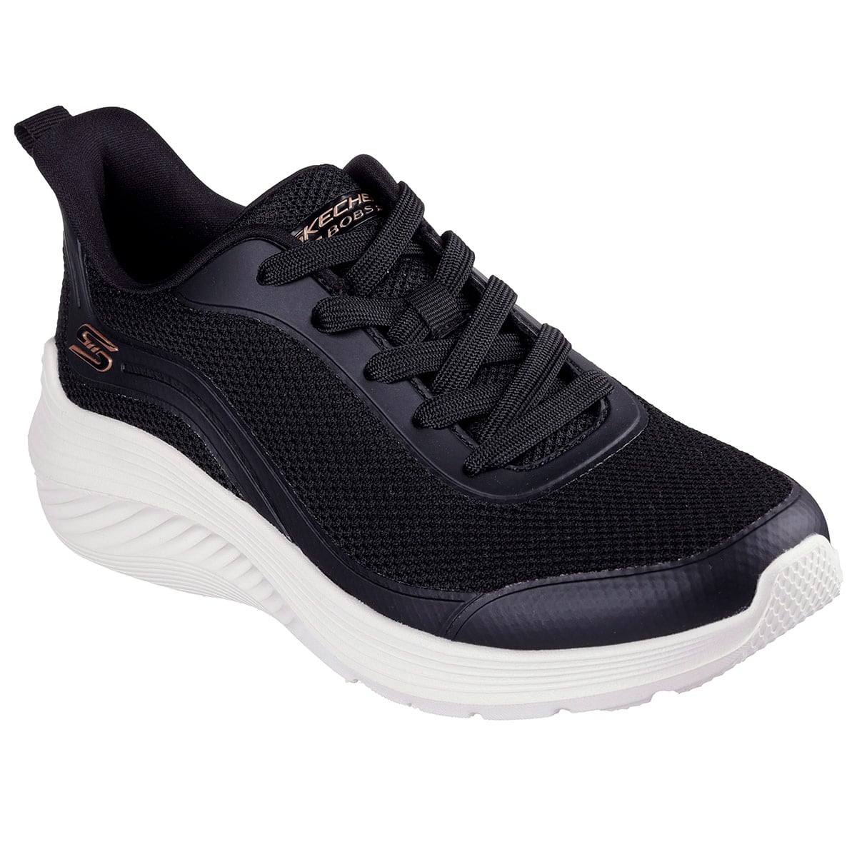 ZAPATILLAS MUJER SKECHERS CASUALES NEGRO BOBS SQUAD WAVES - 3
