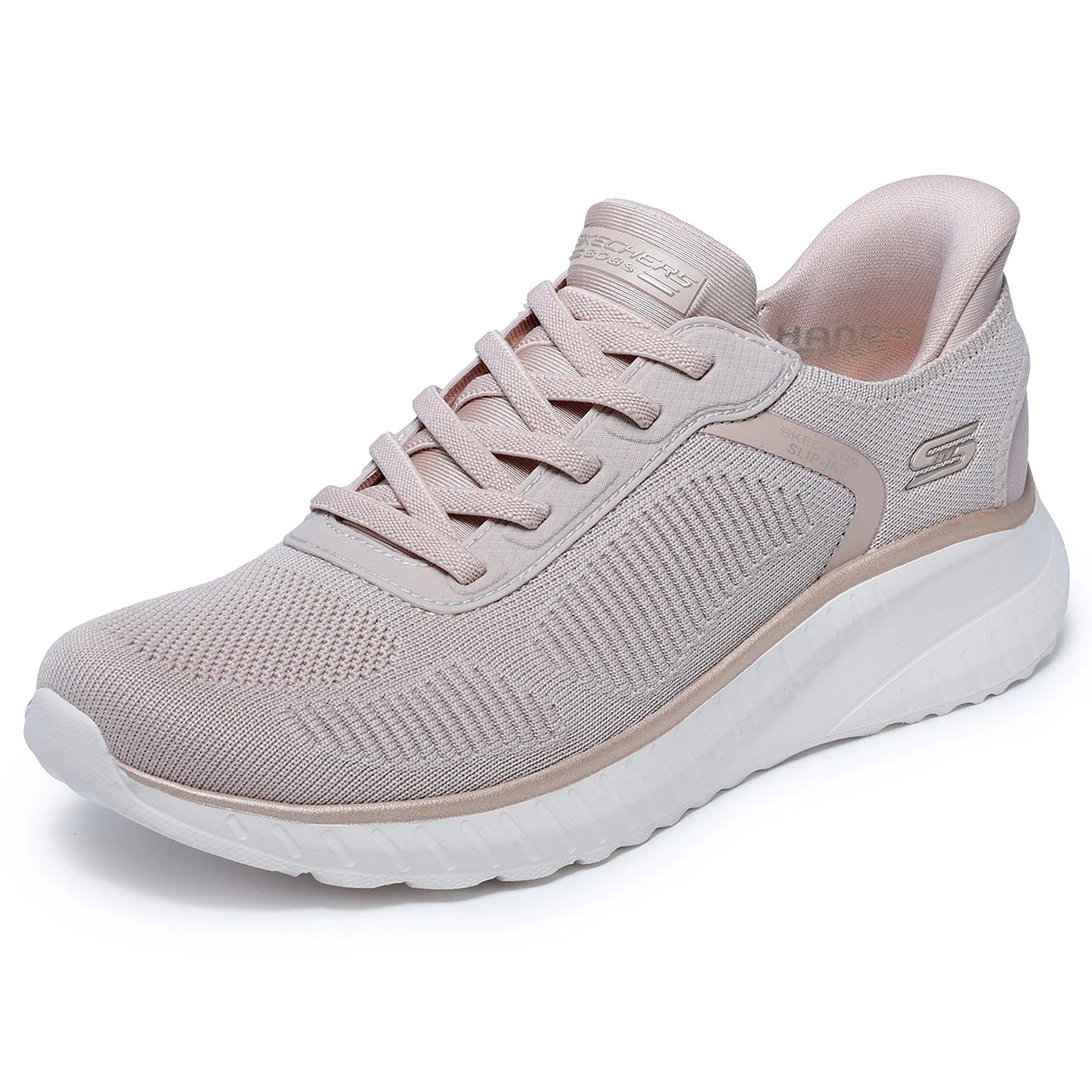 ZAPATILLAS MUJER SKECHERS CASUALES BEIGE BOBS SQUAD CHAOS - 4