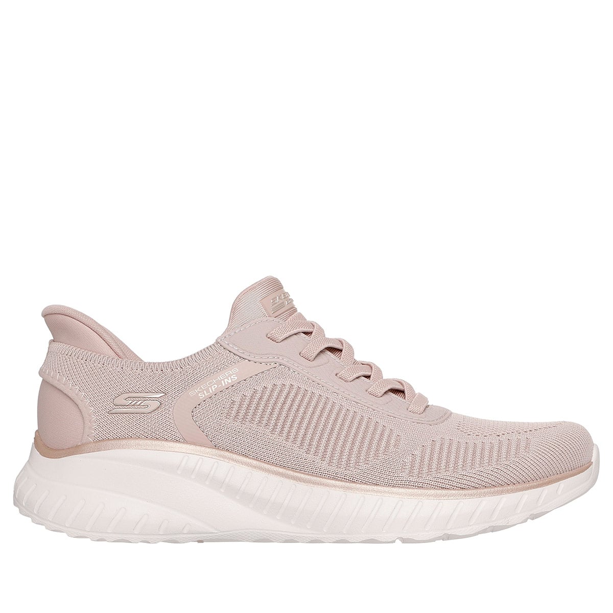 ZAPATILLAS MUJER SKECHERS CASUALES BEIGE BOBS SQUAD CHAOS