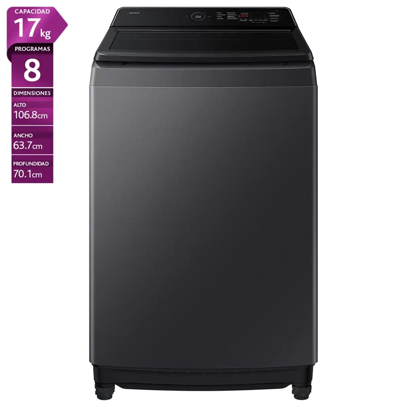LAVADORA CARGA SUPERIOR SAMSUNG WA40F17E7CZS 17KG GRAFITO