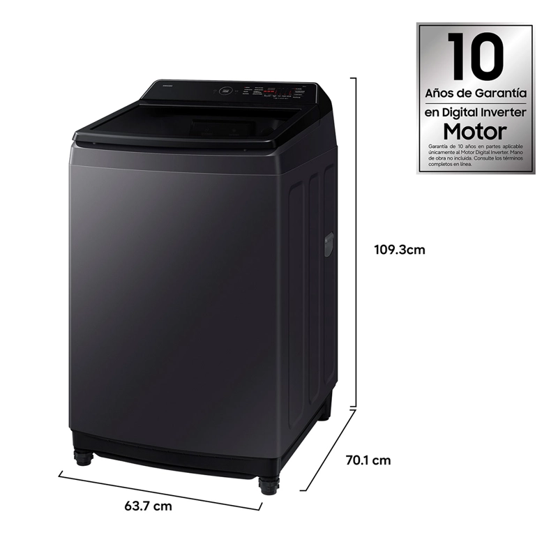 LAVADORA CARGA SUPERIOR SAMSUNG WA40F19E7CZS19KG GRAFITO - 4