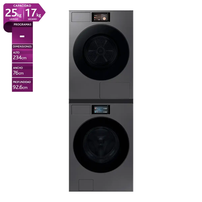 LAVADORA SECADORA SAMSUNG F-WF90F2DVSKK 25KG 17KG GRAFITO - 1