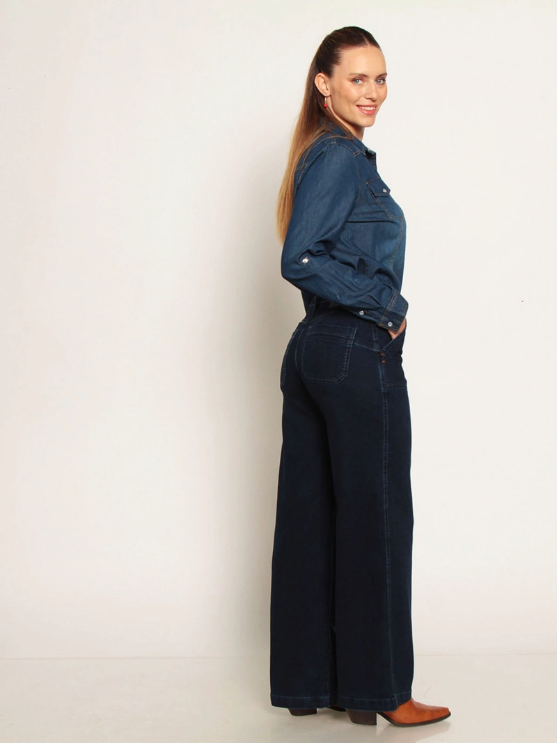 JEANS MUJER WADOS ALGODÓN RECTO CARGO TIRO ALTO - 3