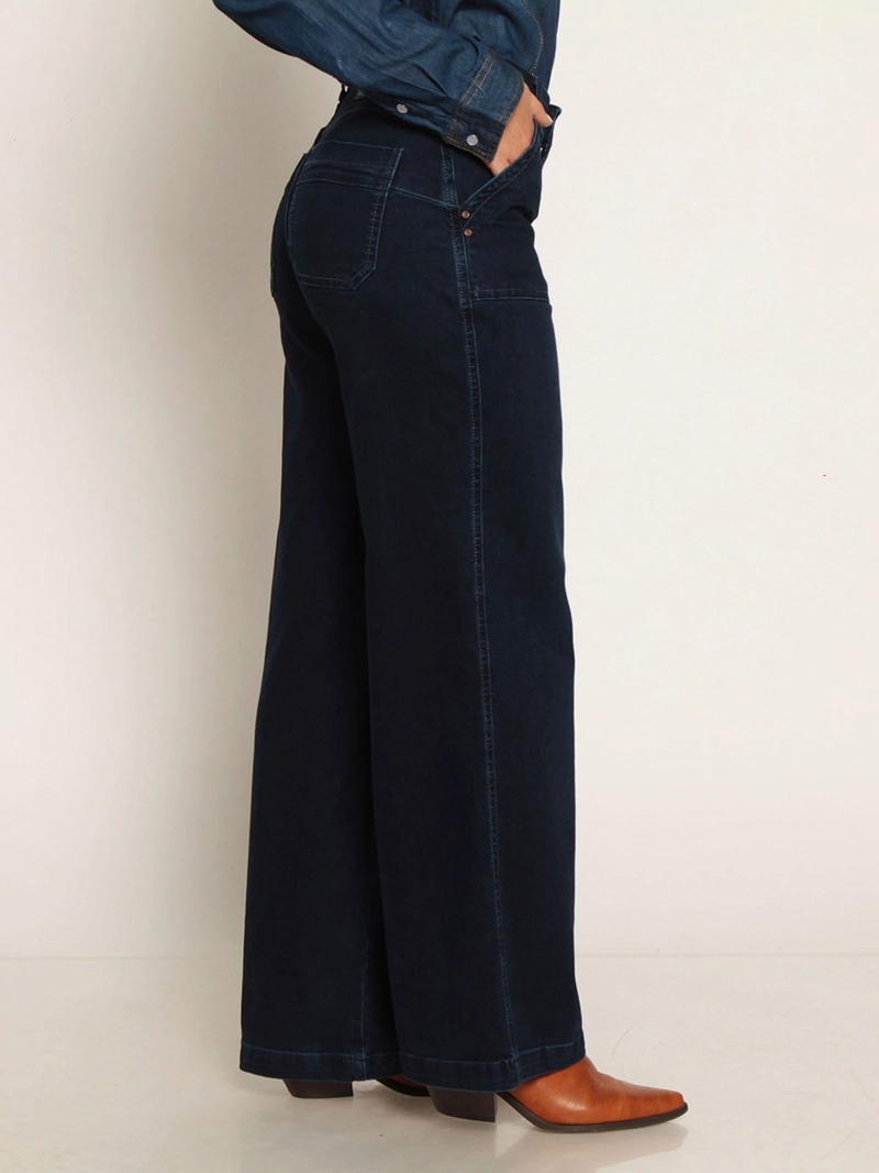 JEANS MUJER WADOS ALGODÓN RECTO CARGO TIRO ALTO - 4