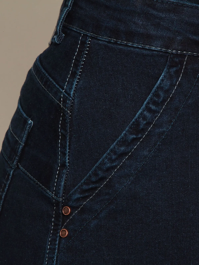 JEANS MUJER WADOS ALGODÓN RECTO CARGO TIRO ALTO - 5