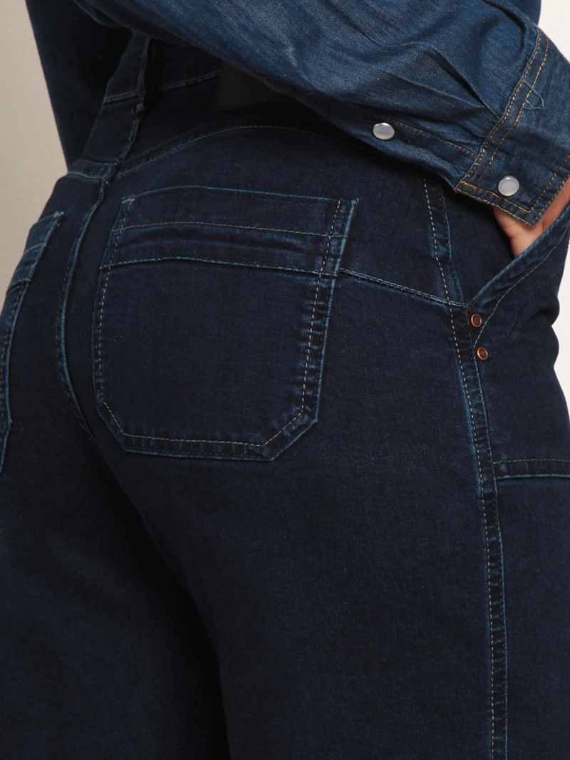 JEANS MUJER WADOS ALGODÓN RECTO CARGO TIRO ALTO - 6