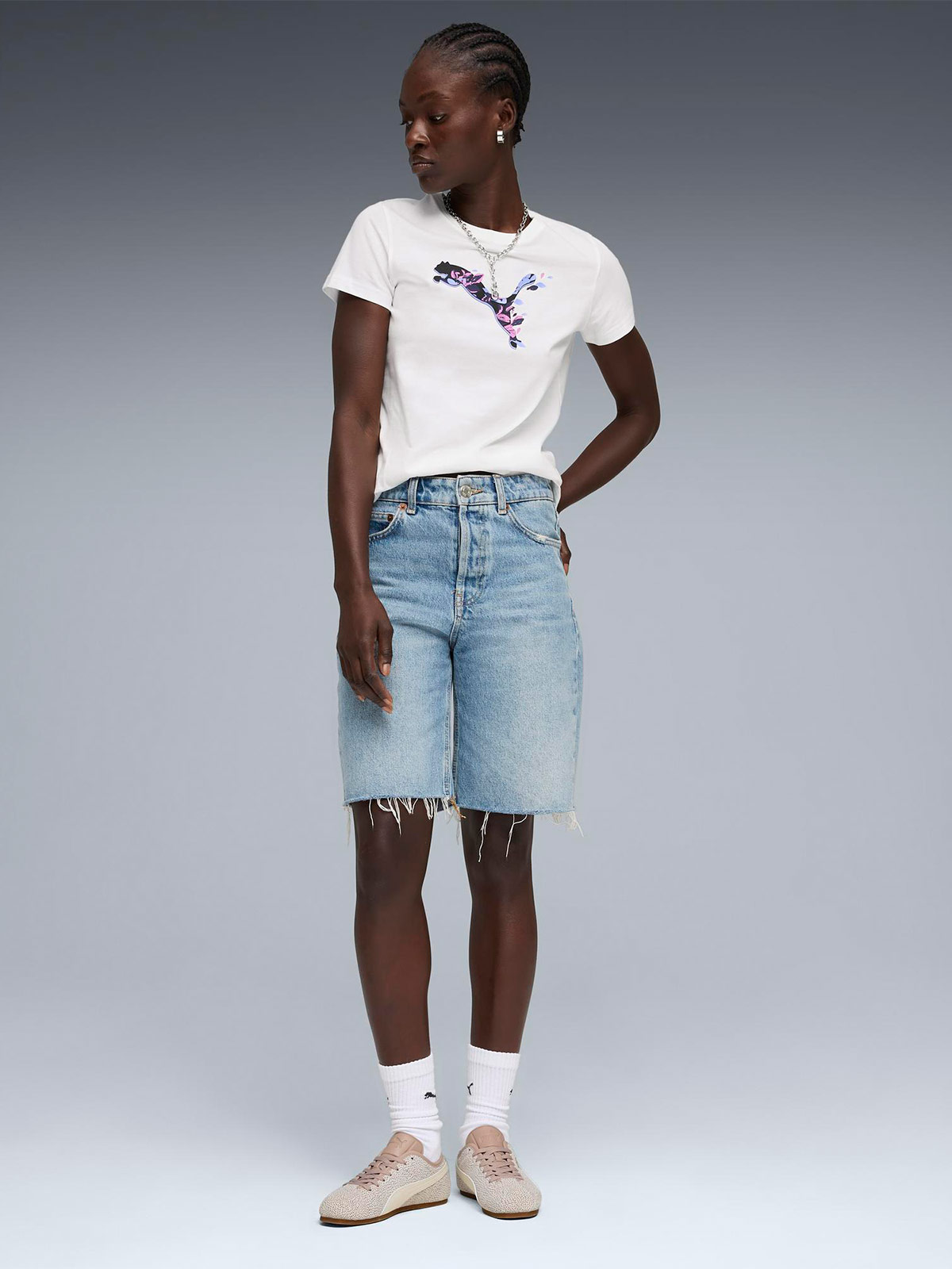 POLERA MUJER PUMA ALGODÓN CAT GRAPHICS MANGA CORTA - 5