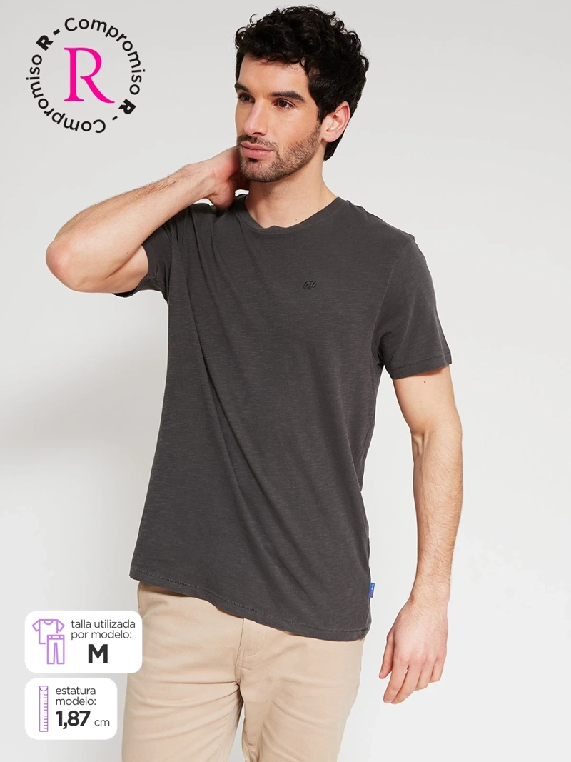 POLERA HOMBRE ROBERT LEWIS ALGODÓN CUELLO REDONDO MANGA CORTA