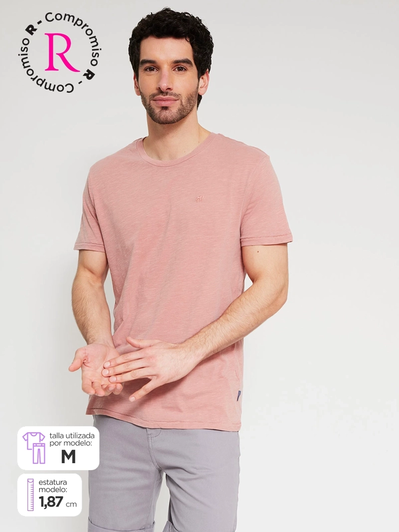 POLERA HOMBRE ROBERT LEWIS ALGODÓN CUELLO REDONDO MANGA CORTA - 1