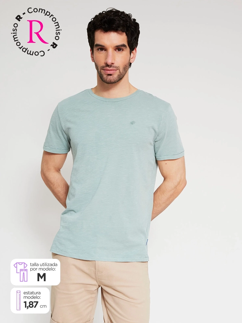 POLERA HOMBRE ROBERT LEWIS ALGODÓN CUELLO REDONDO MANGA CORTA - 1