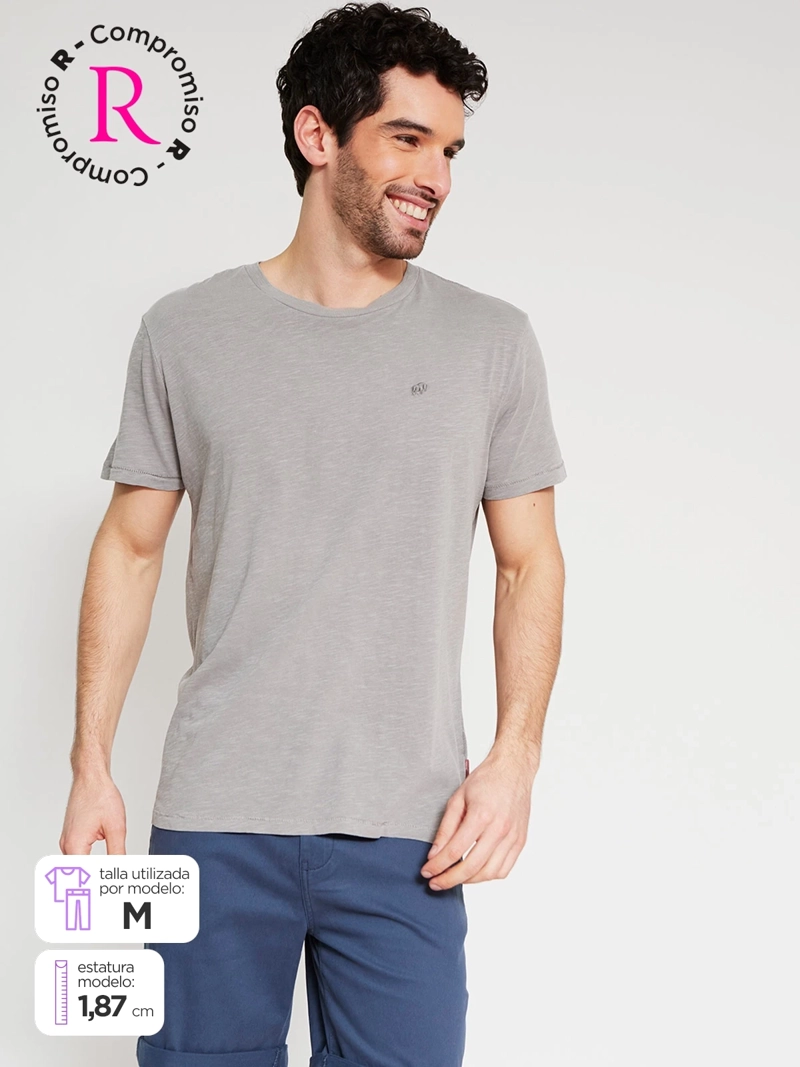 POLERA HOMBRE ROBERT LEWIS ALGODÓN CUELLO REDONDO MANGA CORTA