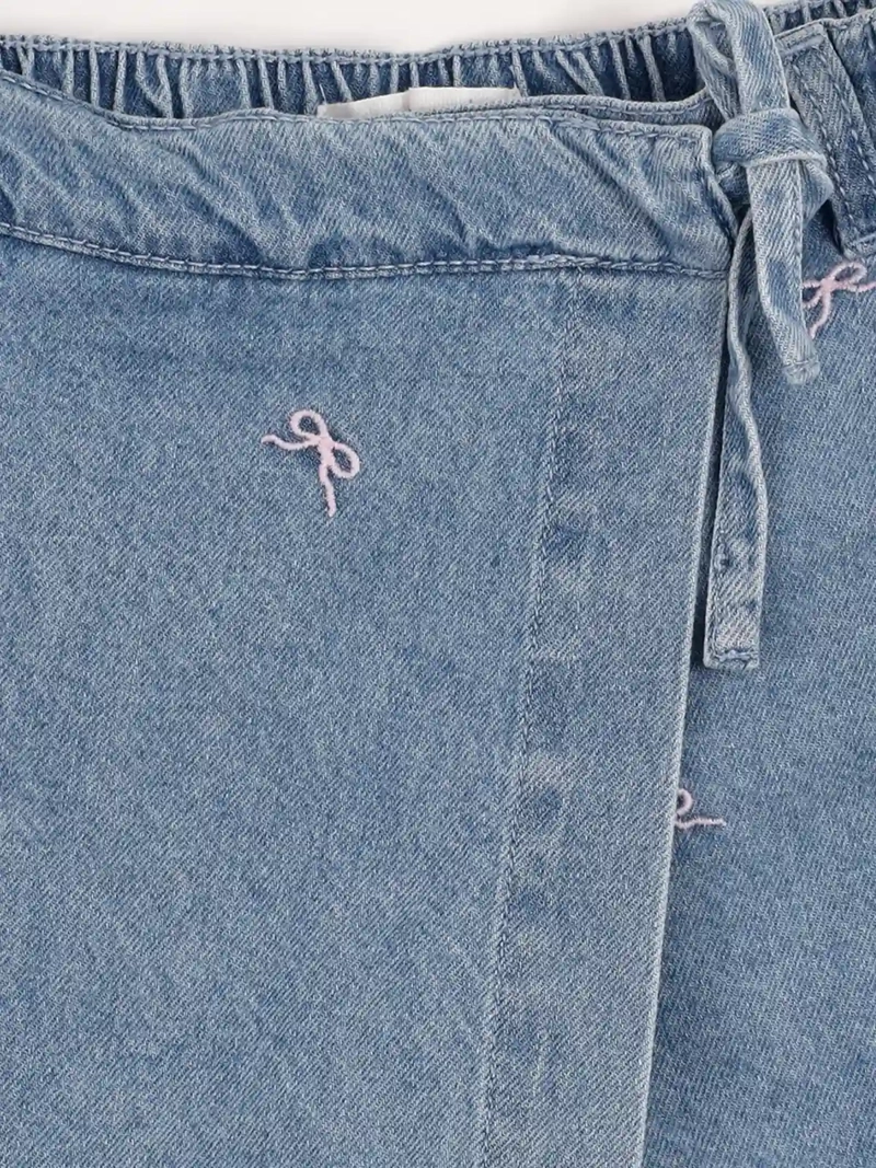 FALDA SHORT NIÑA HARVEST ALGODÓN BORDADA - 4