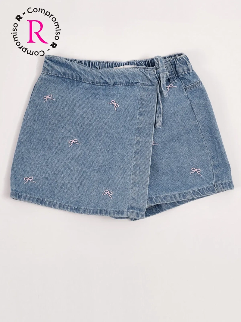 FALDA SHORT NIÑA HARVEST ALGODÓN BORDADA