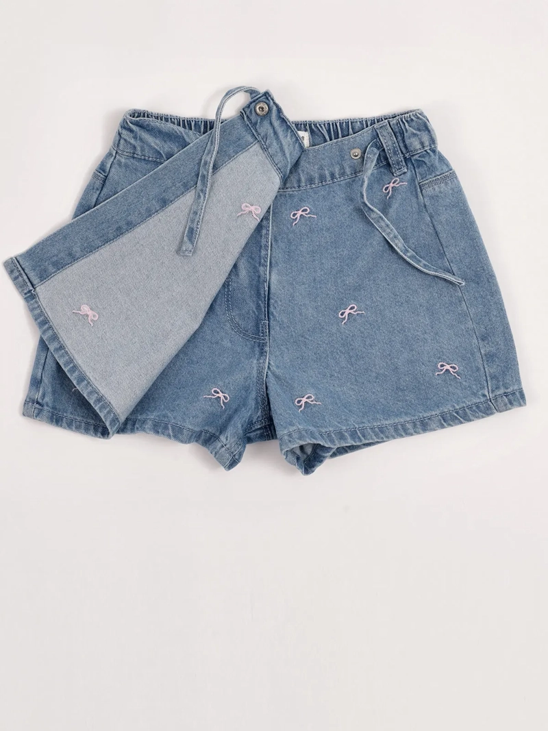 FALDA SHORT NIÑA HARVEST ALGODÓN BORDADA - 3
