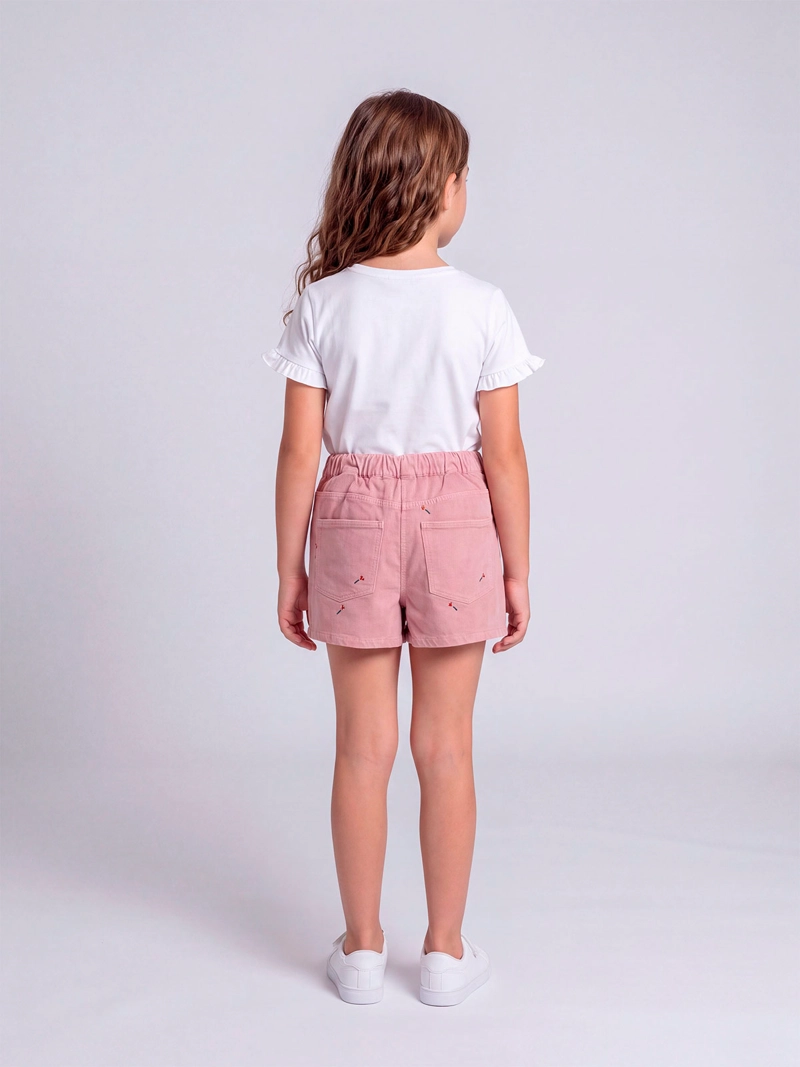 FALDA SHORT NIÑA HARVEST ALGODÓN BORDADA - 2