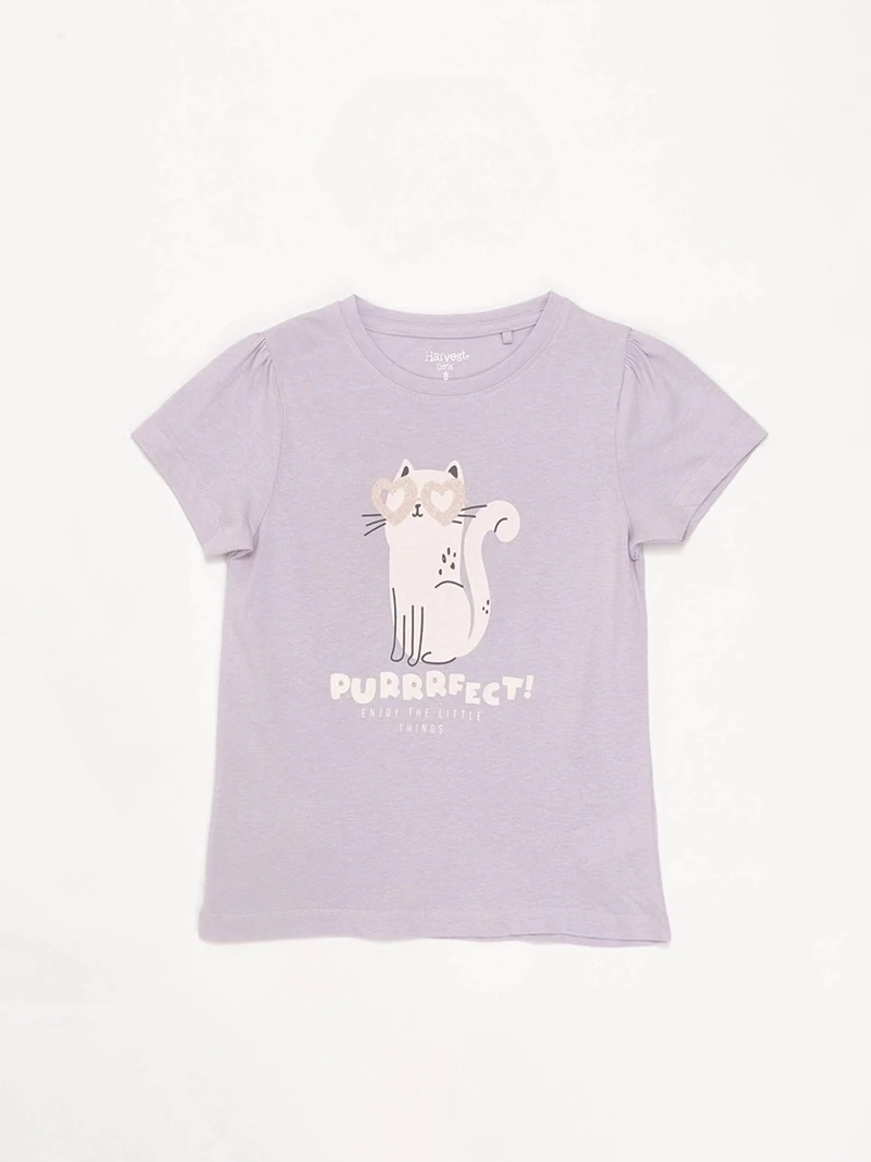 POLERA NIÑA HARVEST ALGODÓN MANGA CORTA PRINT - 3