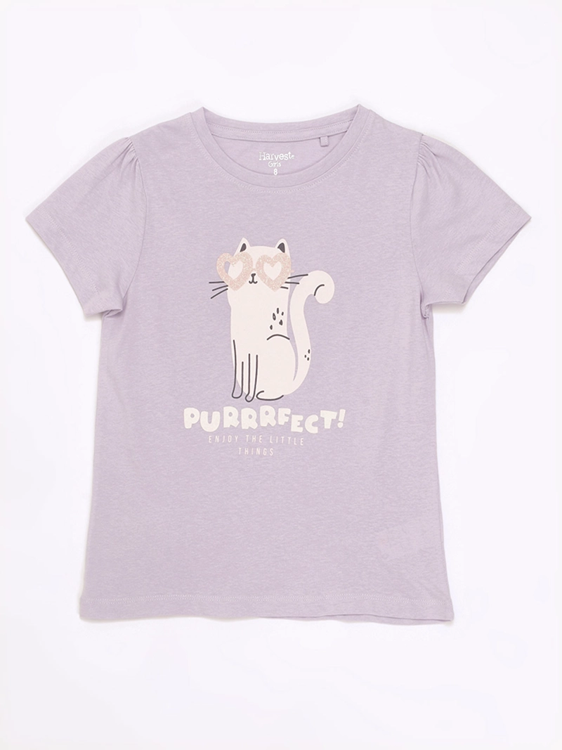 POLERA NIÑA HARVEST ALGODÓN MANGA CORTA PRINT