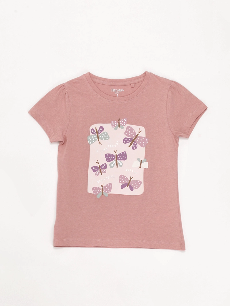 POLERA NIÑA HARVEST ALGODÓN MANGA CORTA PRINT - 1
