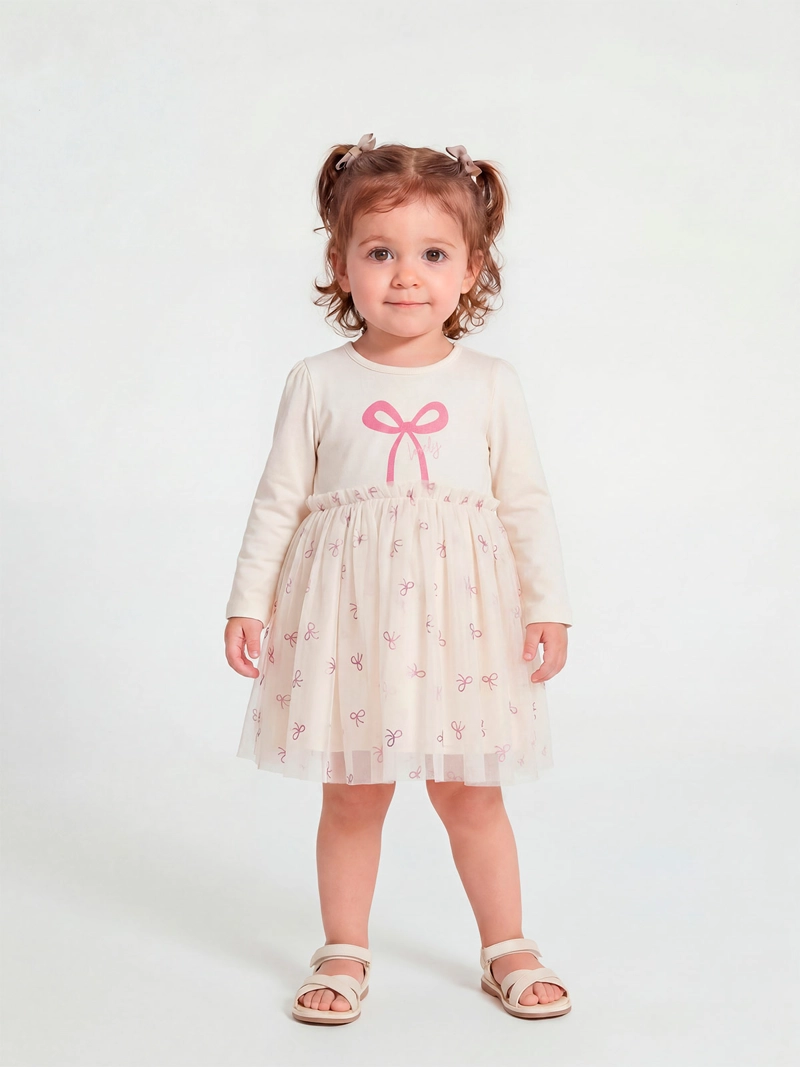 VESTIDO NIÑA BABY HARVEST ALGODÓN TUL BRILLO - 1