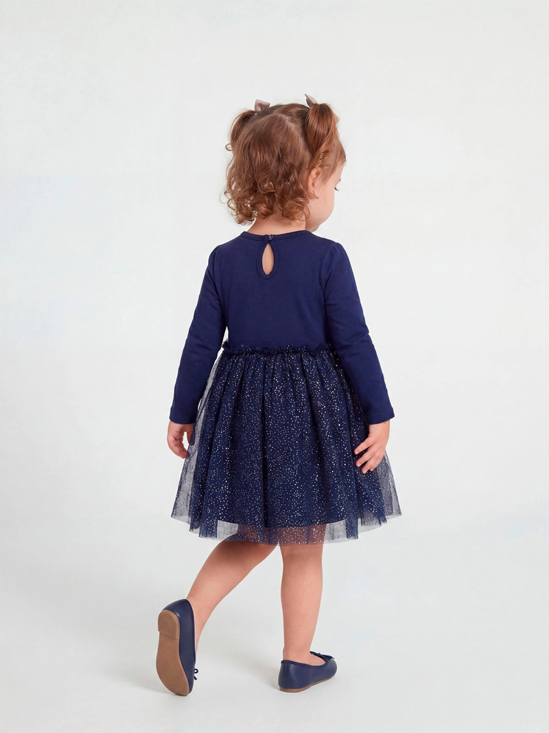 VESTIDO NIÑA BABY HARVEST ALGODÓN TUL BRILLO - 2