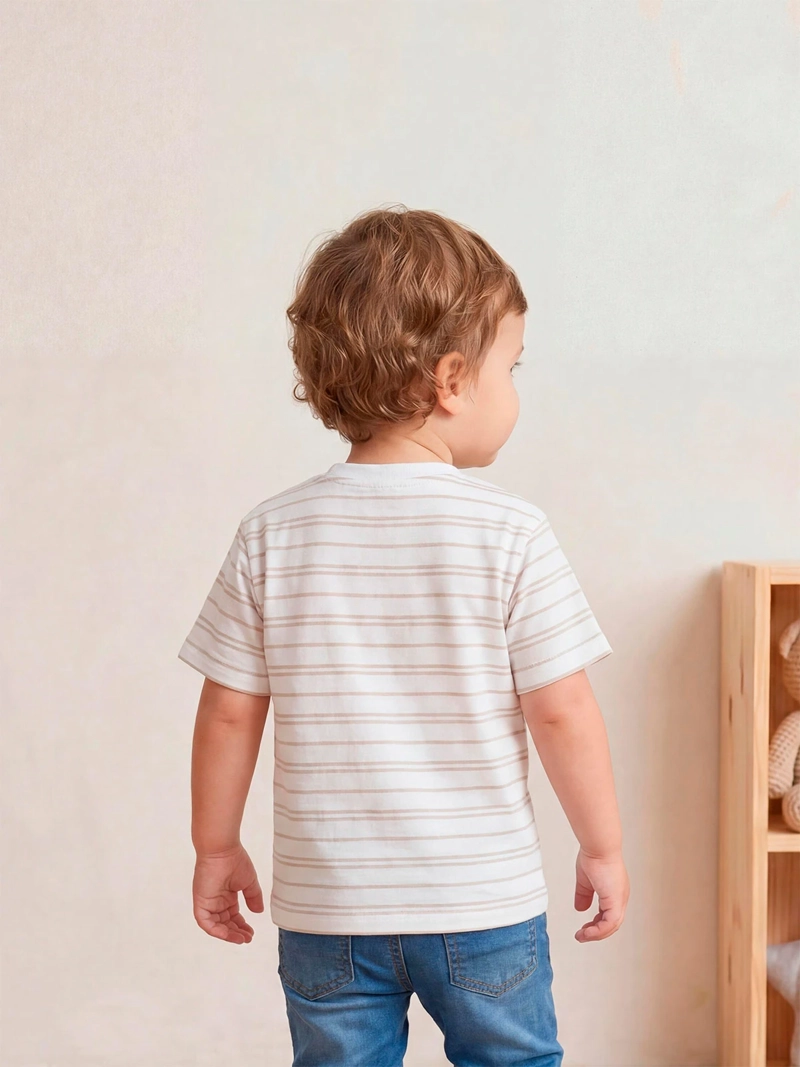 POLERA NIÑO BABY HARVEST ALGODÓN MANGA CORTA RAYAS - 2
