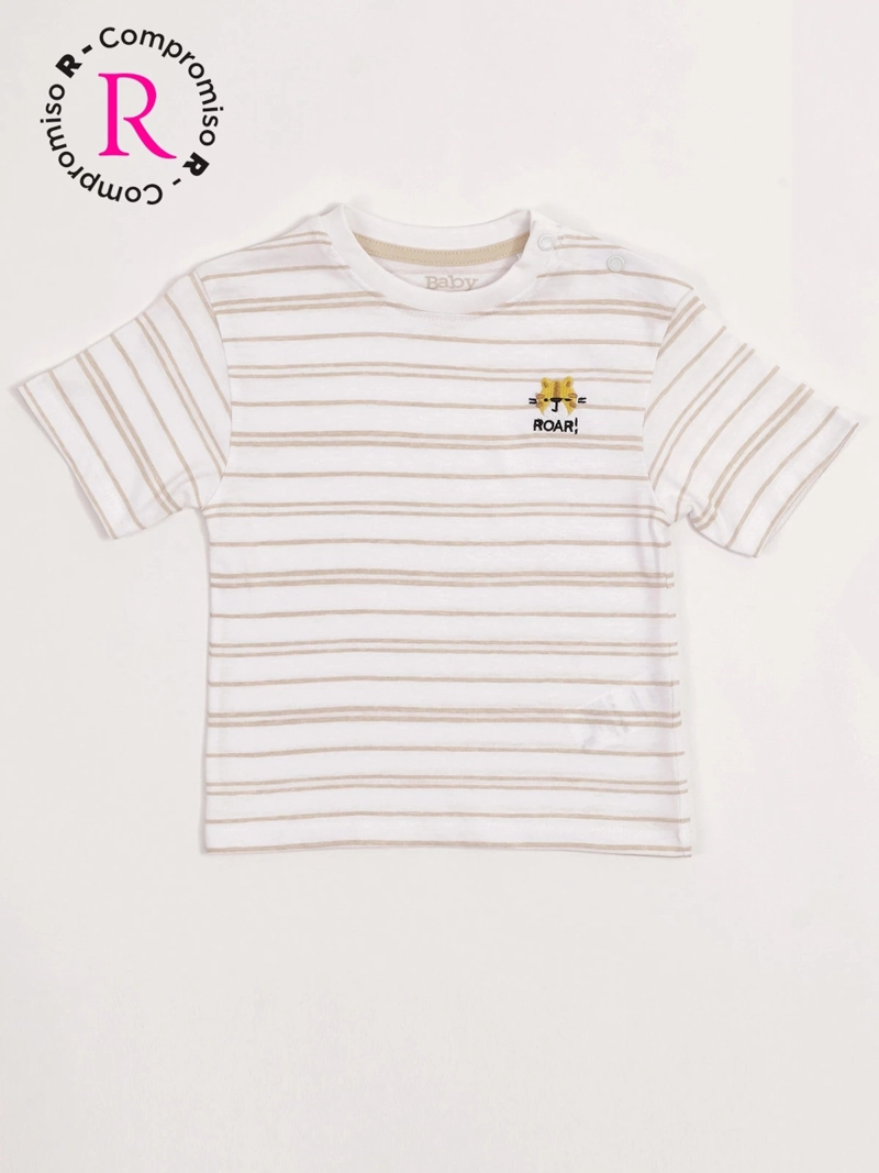 POLERA NIÑO BABY HARVEST ALGODÓN MANGA CORTA RAYAS - 3