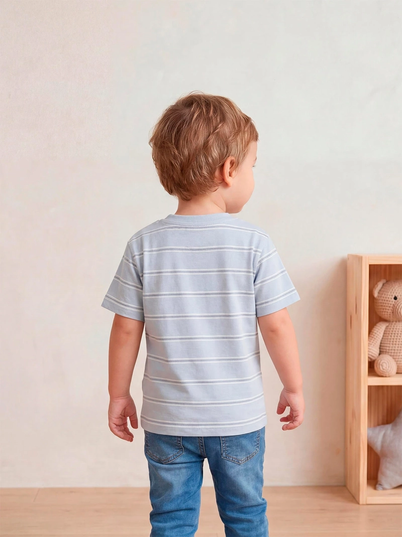 POLERA NIÑO BABY HARVEST ALGODÓN MANGA CORTA RAYAS - 2