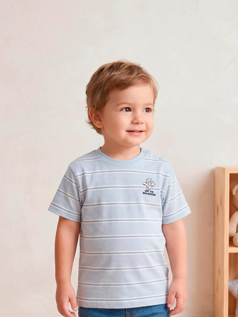 POLERA NIÑO BABY HARVEST ALGODÓN MANGA CORTA RAYAS