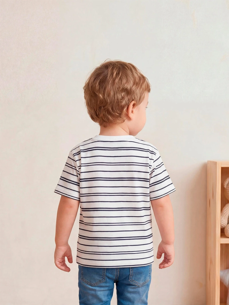 POLERA NIÑO BABY HARVEST ALGODÓN MANGA CORTA RAYAS - 2