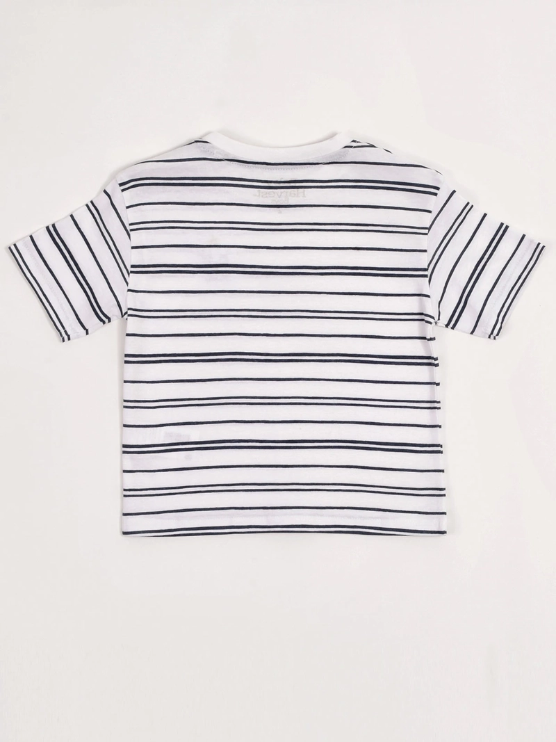 POLERA NIÑO BABY HARVEST ALGODÓN MANGA CORTA RAYAS - 4