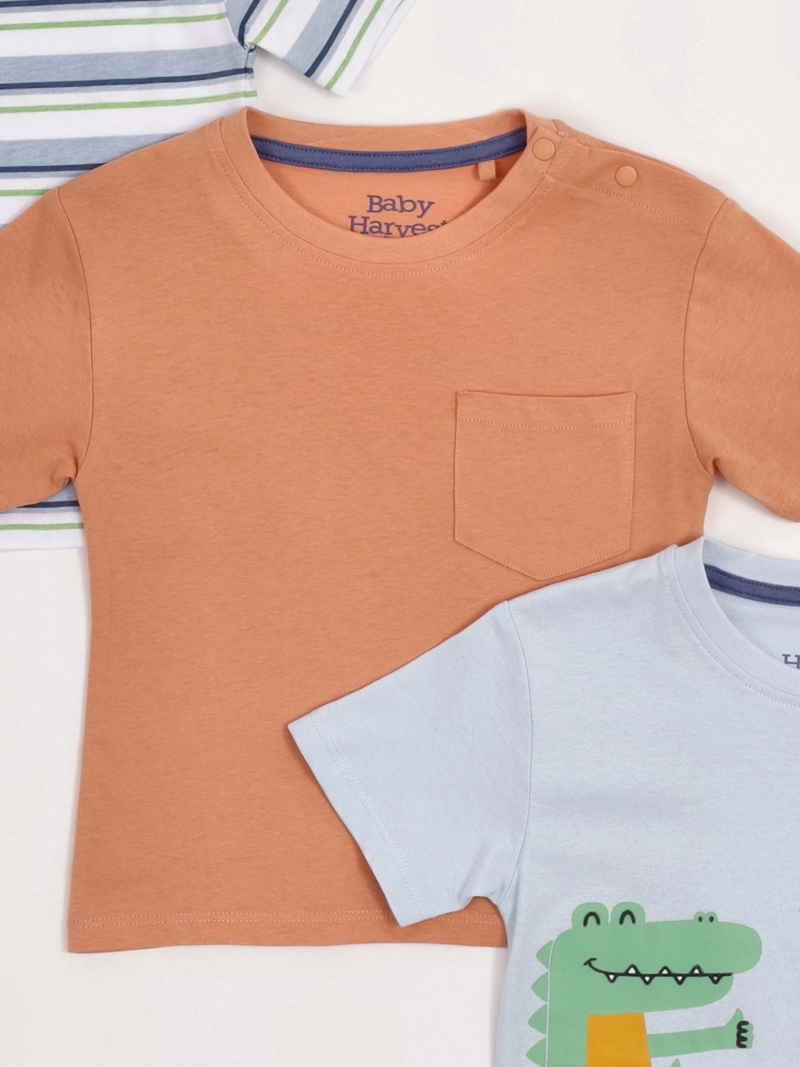 PACK X3 POLERA NIÑO BABY HARVEST ALGODÓN MANGA CORTA - 3