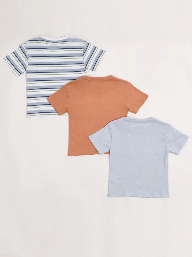 PACK X3 POLERA NIÑO BABY HARVEST ALGODÓN MANGA CORTA - 2