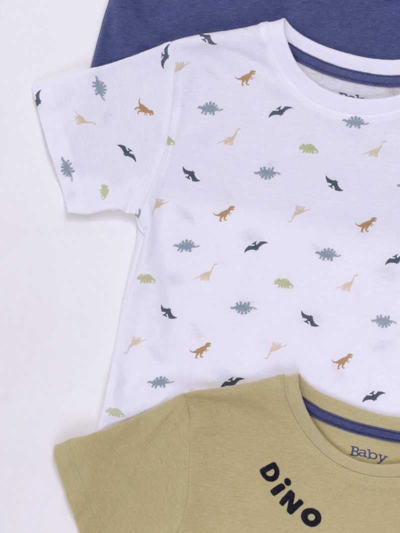 PACK X3 POLERAS BEBÉ NIÑO BABY HARVEST MANGA CORTA ALGODÓN - 3