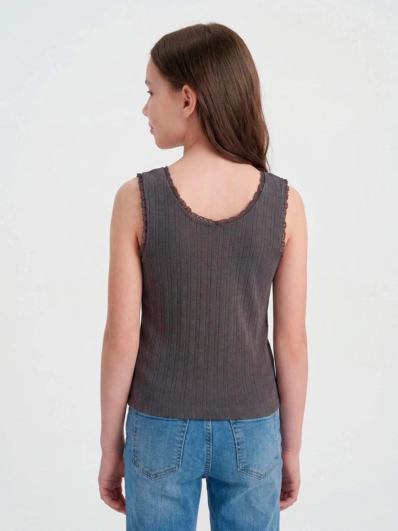 POLERA NIÑA INDEX TEEN ALGODÓN SIN MANGAS RIB - 2