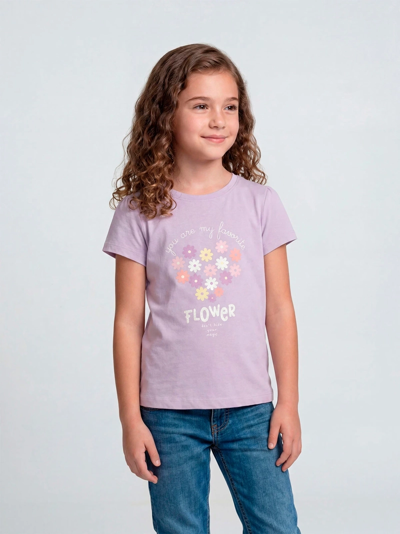 POLERA NIÑA HARVEST ALGODÓN MANGA CORTA PRINT