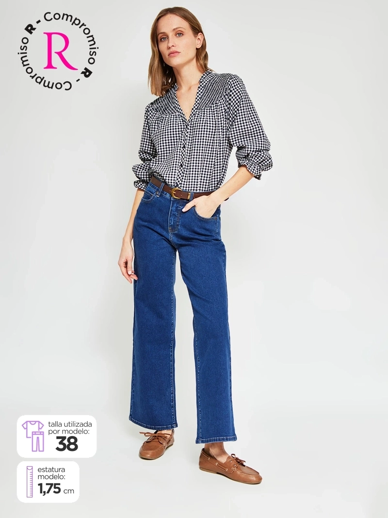 JEANS MUJER REGATTA ALGODÓN WIDE LEG - 1