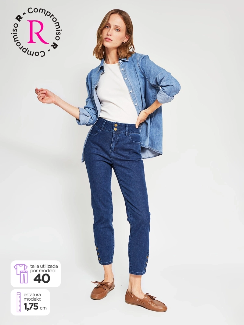JEANS MUJER AZIZ ALGODÓN REGULAR - 1