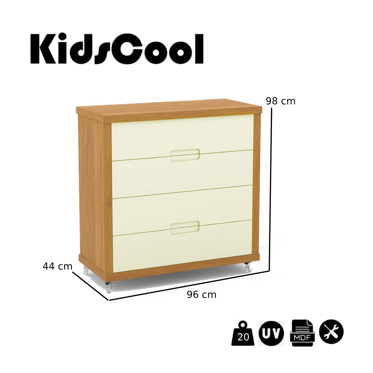CÓMODA KIDSCOOL TUTTO BEIGE/CARAMELO - 6