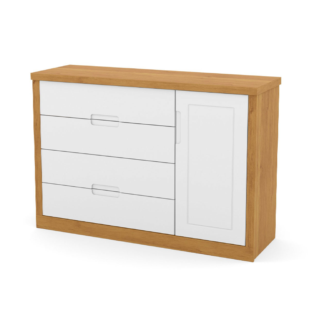 CÓMODA KIDSCOOL TUTTO CON PUERTA BLANCO/CARAMELO - 1