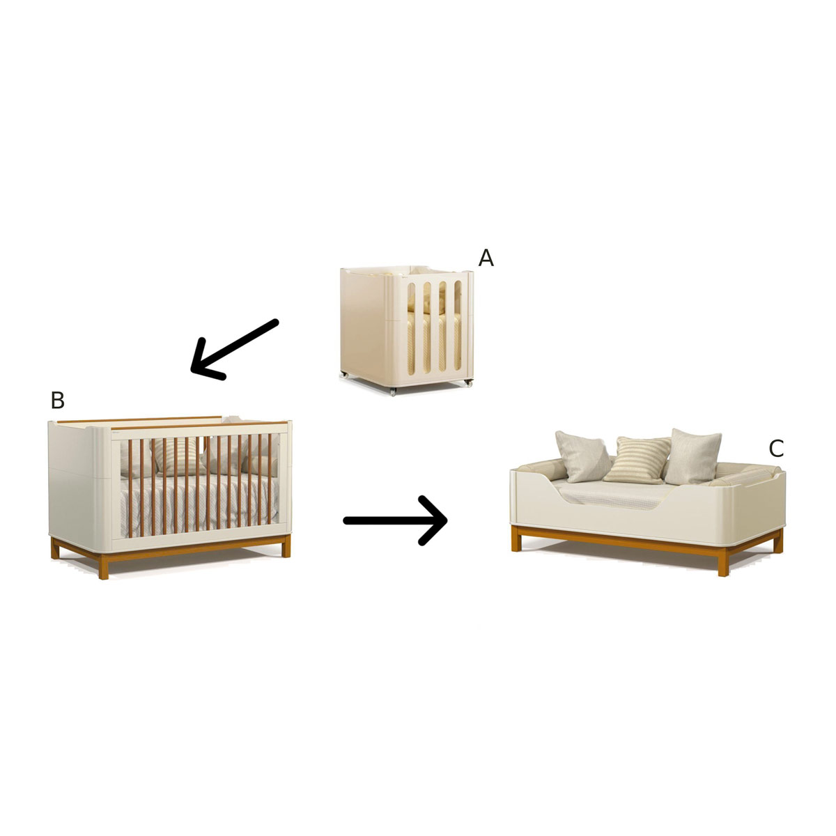 CUNA KIDSCOOL FLOW 3 FUNCIONES BEIGE - 2