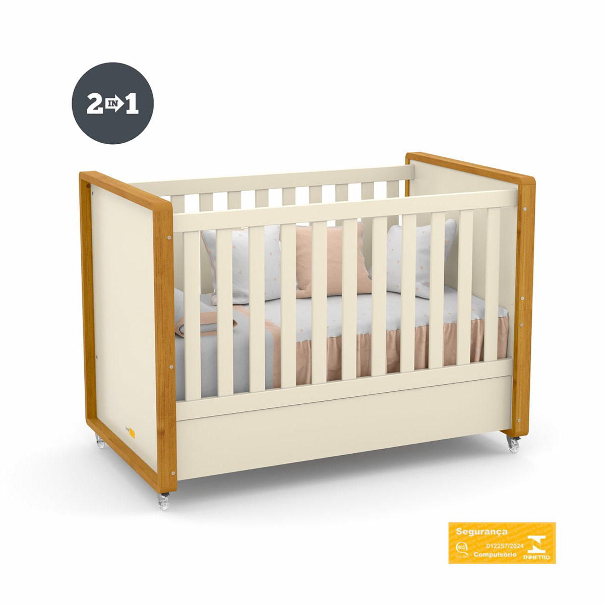 CUNA KIDSCOOL TUTTO 2 FUNCIONES BEIGE/CARAMELO - 1